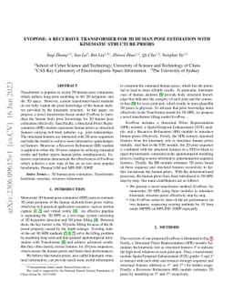 EVOPOSE: A Recursive Transformer For 3D Human Pose Estimation With
  Kinematic Structure Priors