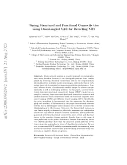 Fusing Structural and Functional Connectivities using Disentangled VAE
  for Detecting MCI