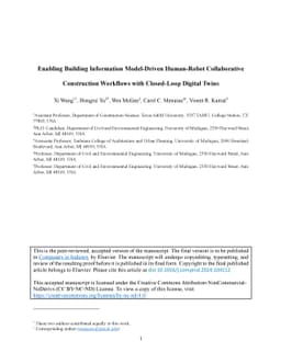 Enabling Building Information Model-Driven Human-Robot Collaborative
  Construction Workflows with Closed-Loop Digital Twins