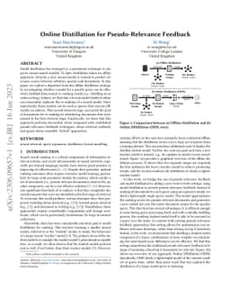Online Distillation for Pseudo-Relevance Feedback