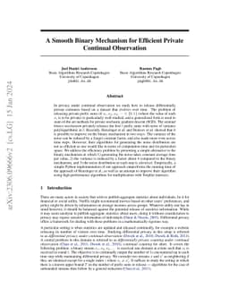 A Smooth Binary Mechanism for Efficient Private Continual Observation