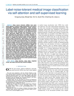 Label-noise-tolerant medical image classification via self-attention and
  self-supervised learning