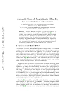 Automatic Trade-off Adaptation in Offline RL