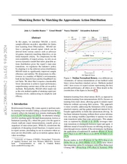Mimicking Better by Matching the Approximate Action Distribution