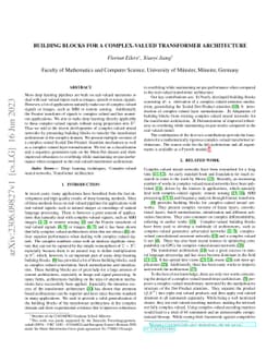 Building Blocks for a Complex-Valued Transformer Architecture