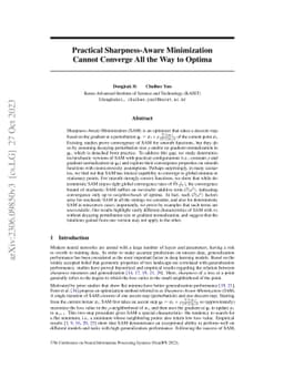 Practical Sharpness-Aware Minimization Cannot Converge All the Way to
  Optima
