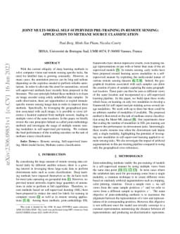 Joint multi-modal Self-Supervised pre-training in Remote Sensing:
  Application to Methane Source Classification