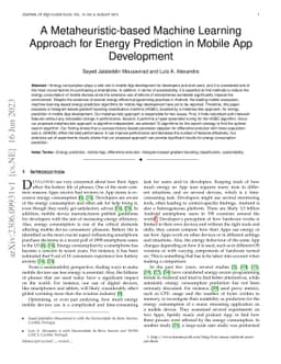 A Metaheuristic-based Machine Learning Approach for Energy Prediction in
  Mobile App Development