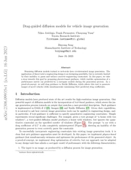 Drag-guided diffusion models for vehicle image generation