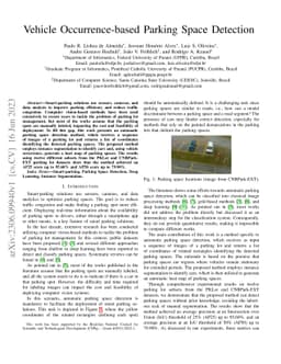 Vehicle Occurrence-based Parking Space Detection