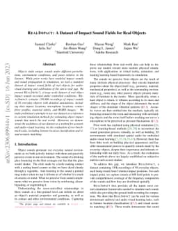 RealImpact: A Dataset of Impact Sound Fields for Real Objects