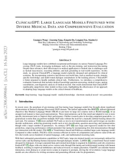 ClinicalGPT: Large Language Models Finetuned with Diverse Medical Data
  and Comprehensive Evaluation