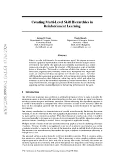 Creating Multi-Level Skill Hierarchies in Reinforcement Learning