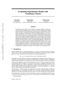Evaluating Superhuman Models with Consistency Checks