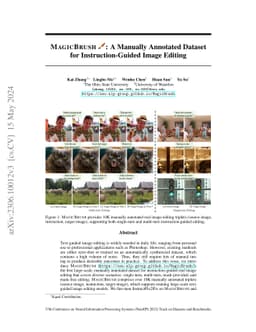 MagicBrush: A Manually Annotated Dataset for Instruction-Guided Image
  Editing