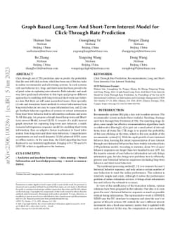 Graph Based Long-Term And Short-Term Interest Model for Click-Through
  Rate Prediction