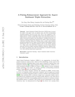 A Pairing Enhancement Approach for Aspect Sentiment Triplet Extraction