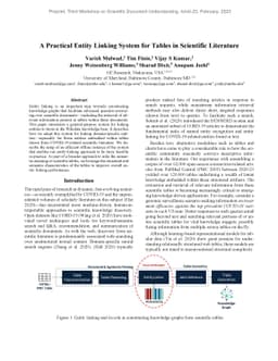 A Practical Entity Linking System for Tables in Scientific Literature