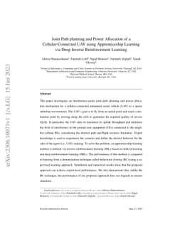 Joint Path planning and Power Allocation of a Cellular-Connected UAV
  using Apprenticeship Learning via Deep Inverse Reinforcement Learning