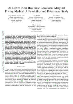 AI Driven Near Real-time Locational Marginal Pricing Method: A
  Feasibility and Robustness Study