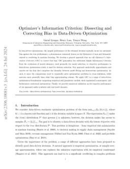 Optimizer's Information Criterion: Dissecting and Correcting Bias in
  Data-Driven Optimization