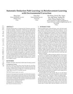 Automatic Deduction Path Learning via Reinforcement Learning with
  Environmental Correction