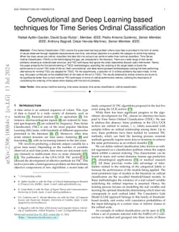 Convolutional and Deep Learning based techniques for Time Series Ordinal
  Classification