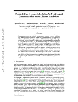 Dynamic Size Message Scheduling for Multi-Agent Communication under
  Limited Bandwidth