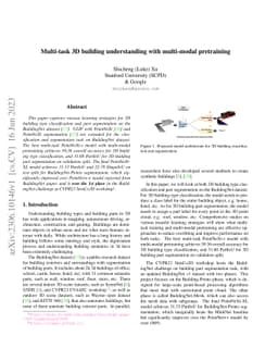 Multi-task 3D building understanding with multi-modal pretraining
