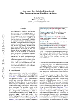 Semi-supervised Relation Extraction via Data Augmentation and
  Consistency-training