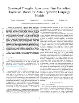 Structured Thoughts Automaton: First Formalized Execution Model for
  Auto-Regressive Language Models