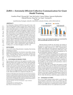 ZeRO++: Extremely Efficient Collective Communication for Giant Model
  Training