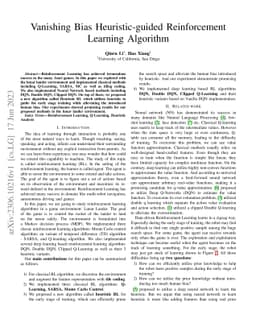 Vanishing Bias Heuristic-guided Reinforcement Learning Algorithm