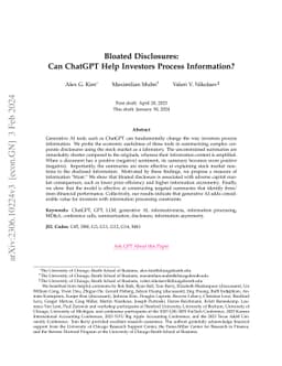 Bloated Disclosures: Can ChatGPT Help Investors Process Information?