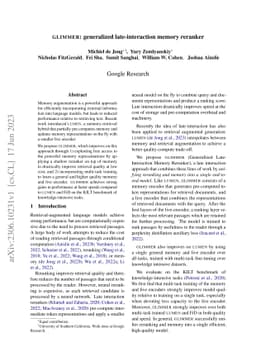 GLIMMER: generalized late-interaction memory reranker