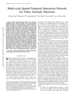 Multi-scale Spatial-temporal Interaction Network for Video Anomaly
  Detection