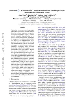 Snowman: A Million-scale Chinese Commonsense Knowledge Graph Distilled
  from Foundation Model