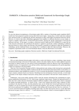 DsMtGCN: A Direction-sensitive Multi-task framework for Knowledge Graph
  Completion