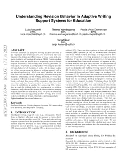 Understanding Revision Behavior in Adaptive Writing Support Systems for
  Education