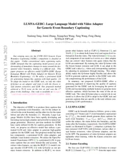 LLMVA-GEBC: Large Language Model with Video Adapter for Generic Event
  Boundary Captioning