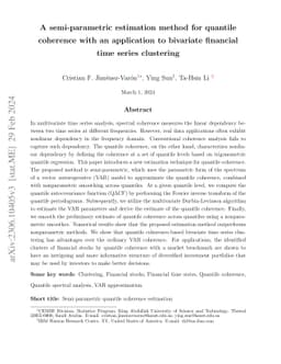 A semi-parametric estimation method for quantile coherence with an
  application to bivariate financial time series clustering