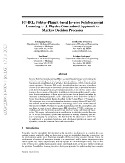 FP-IRL: Fokker-Planck-based Inverse Reinforcement Learning -- A
  Physics-Constrained Approach to Markov Decision Processes