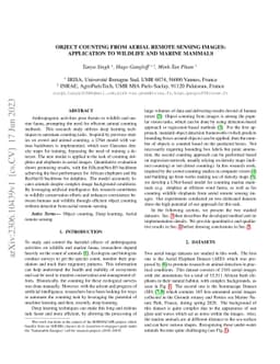 Object counting from aerial remote sensing images: application to
  wildlife and marine mammals