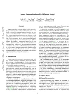 Image Harmonization with Diffusion Model