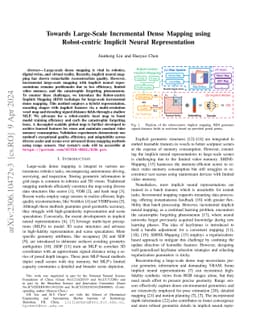 Towards Large-Scale Incremental Dense Mapping using Robot-centric
  Implicit Neural Representation