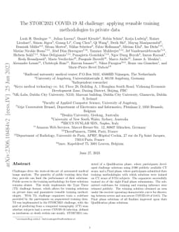The STOIC2021 COVID-19 AI challenge: applying reusable training
  methodologies to private data