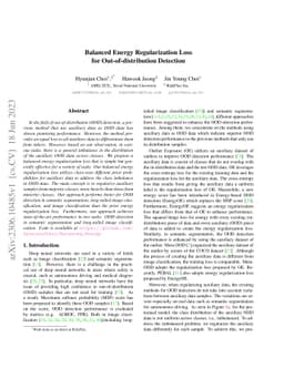 Balanced Energy Regularization Loss for Out-of-distribution Detection