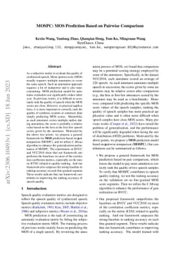 MOSPC: MOS Prediction Based on Pairwise Comparison
