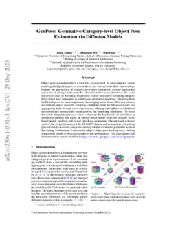 GenPose: Generative Category-level Object Pose Estimation via Diffusion
  Models