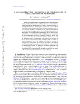 A nonparametric test for elliptical distribution based on kernel
  embedding of probabilities